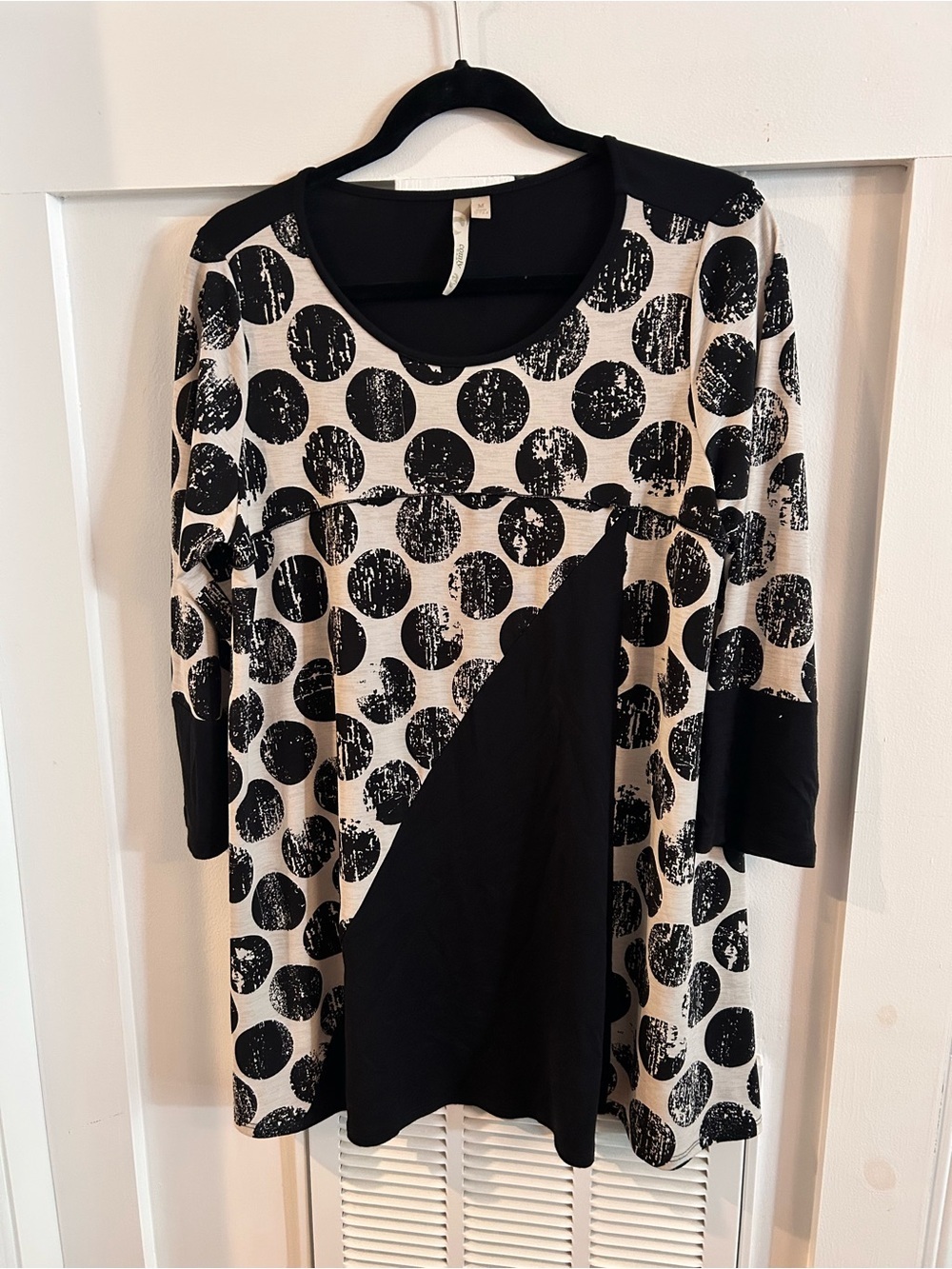 Comfy USA Polka Dot Tunic Top Oversized Lagenlook Modal Blend Women’s Sz M